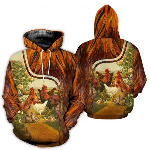 Beautiful Flock of Chicken 3D Full Print Hoodie