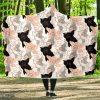 Black Pink Pig Hand Drawing Hooded Blanket