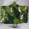 Cows in Field look from the Top Hooded Blanket