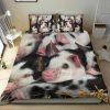 Swine of Black and White Pigs Bedding Set